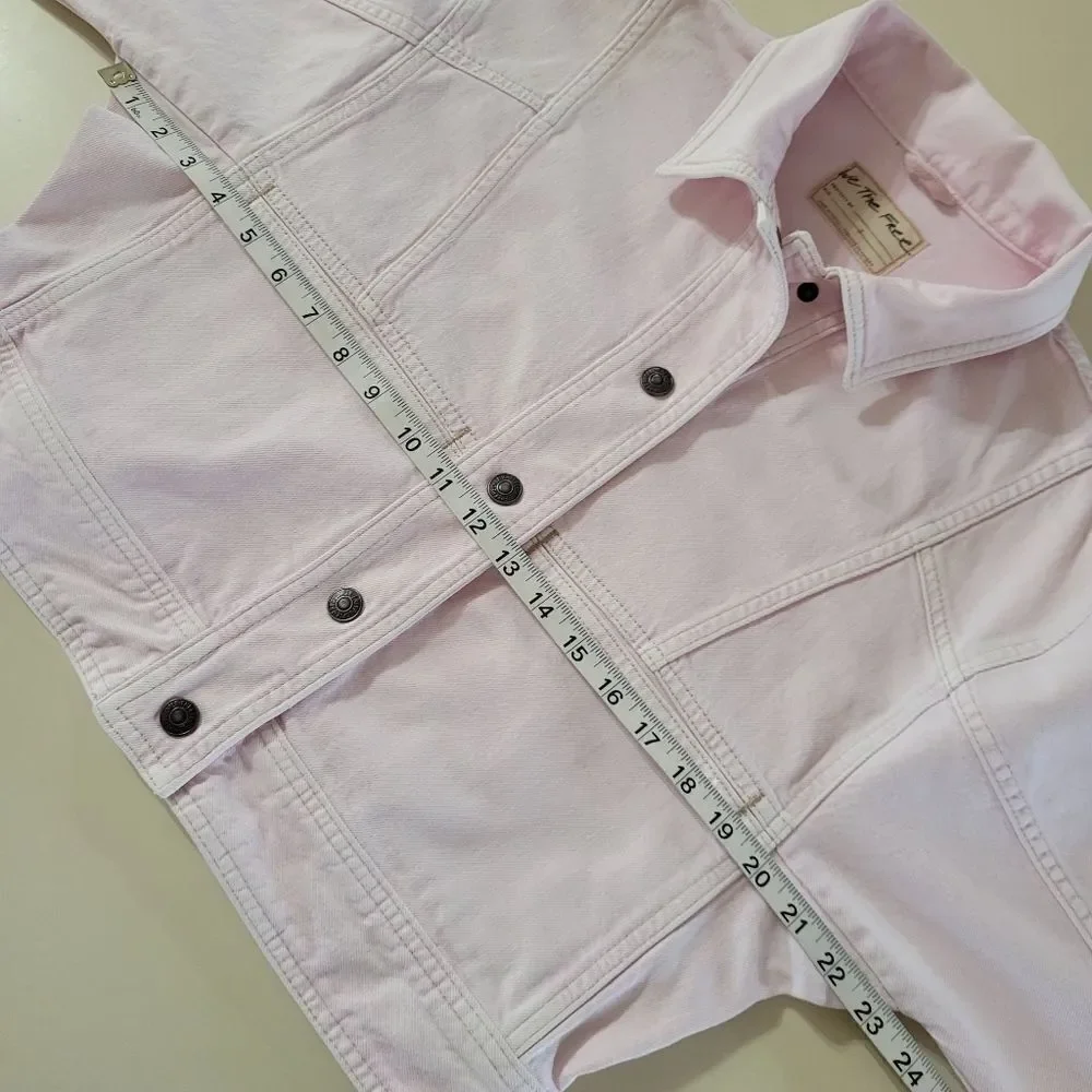 Free People Star Crossed Sorbet Denim Cropped Jacket - Picture 7 of 16